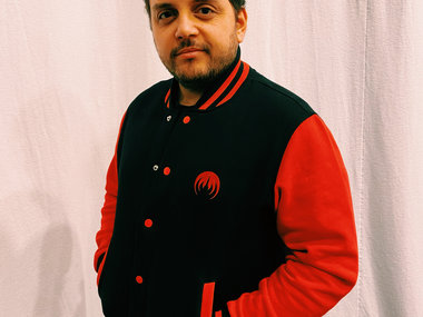 MAGMA Red and Black Teddy Jacket with Red Embroidered Logo main photo