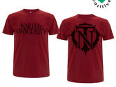 T-Shirt - Organic - "Nailed To Obscurity" - Dark Red photo 