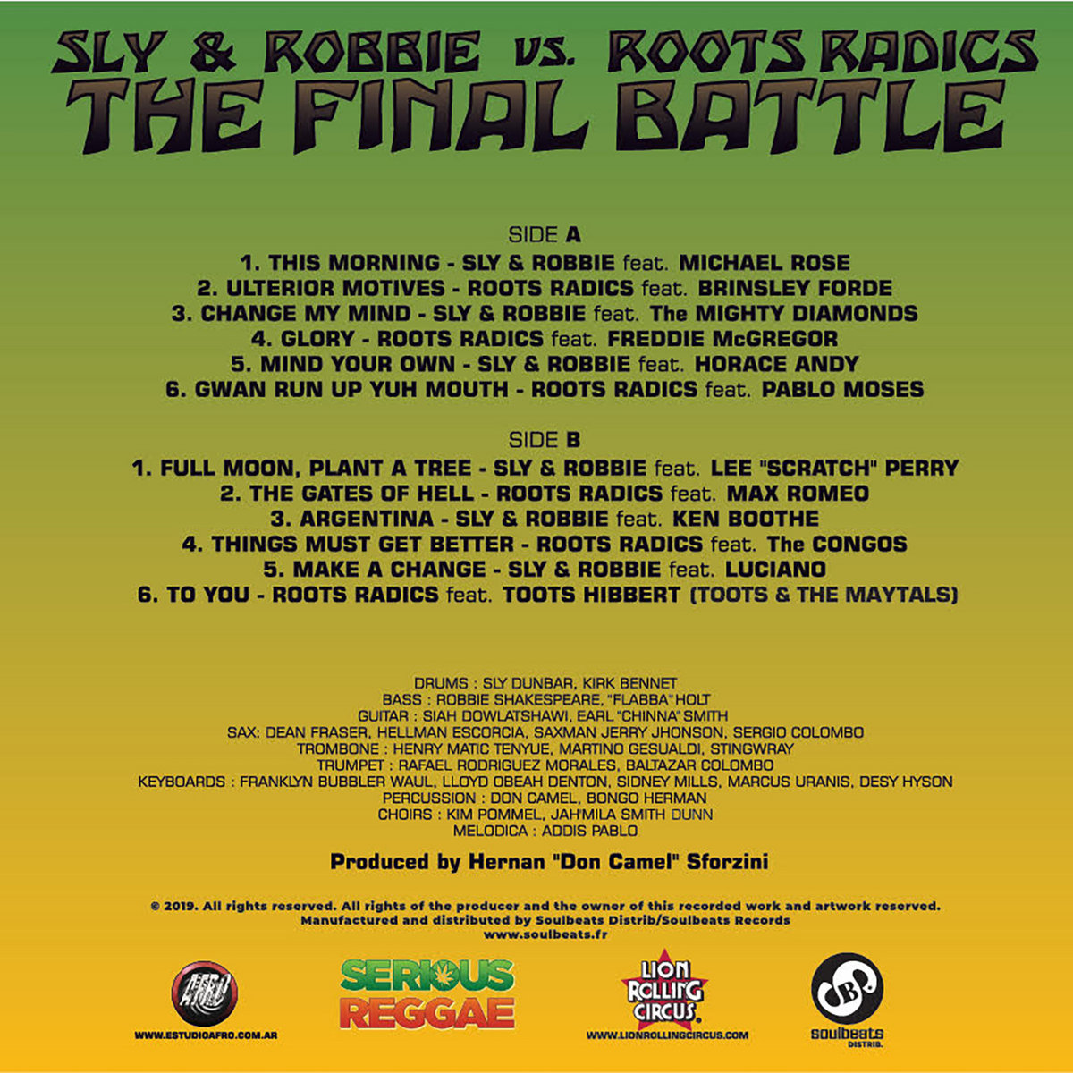 欧LP Sly &amp;amp; Robbie, Roots Radics Dub Battle (2LP) none Dubshot /00477 Sly & Robbie Vs. Roots Radics – The Dub Battle – 2 x Vinyl