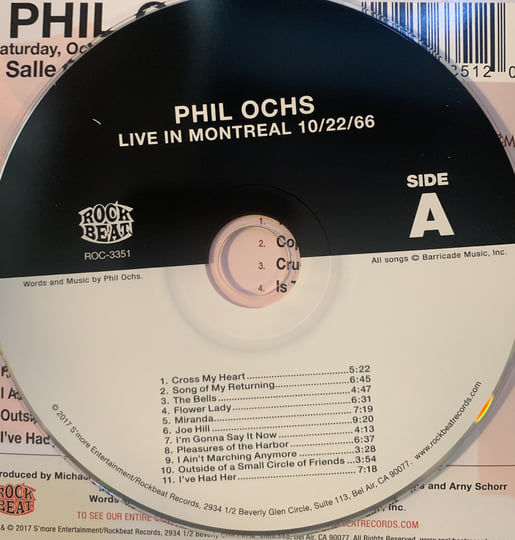 米2LP Phil Ochs Live in Montreal 1966 ROC3367 RockBeat Records 未開封 /00520 Live In Montreal October 22, 1966 | Phil Ochs