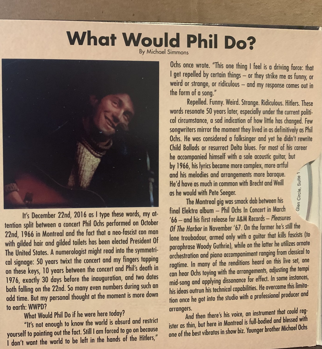 米2LP Phil Ochs Live in Montreal 1966 ROC3367 RockBeat Records 未開封 /00520 Live In Montreal October 22, 1966 | Phil Ochs