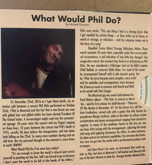 米2LP Phil Ochs Live in Montreal 1966 ROC3367 RockBeat Records 未開封 /00520 Live In Montreal October 22, 1966 | Phil Ochs