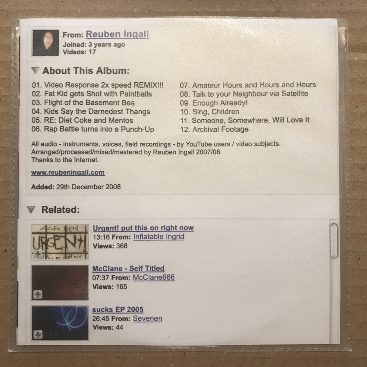 YouTube Will Eat Itself Reuben Ingall