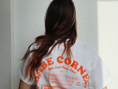 Babe Corner Store Tee - White - Orange Print main photo