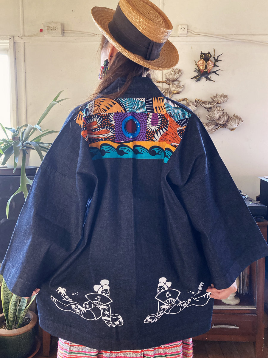 Minyo Crusaders: Denim jacket [1 of 2] GEISHA LADY (民謡