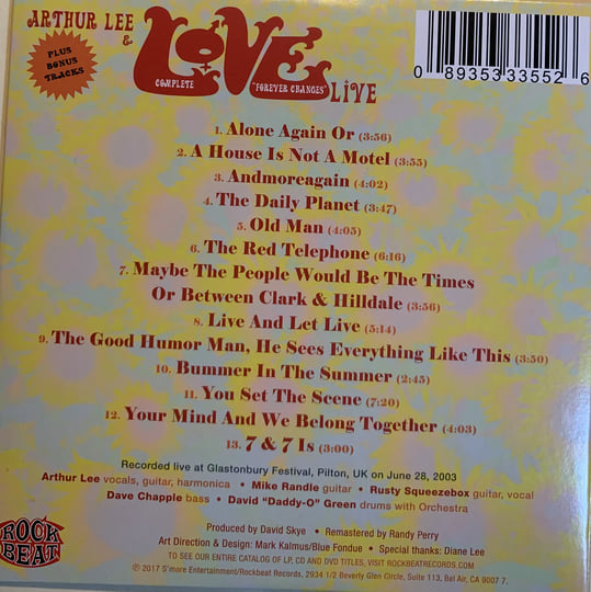 LEE,ARTHUR & LOVE - Complete Forever Changes Live - Amazon
