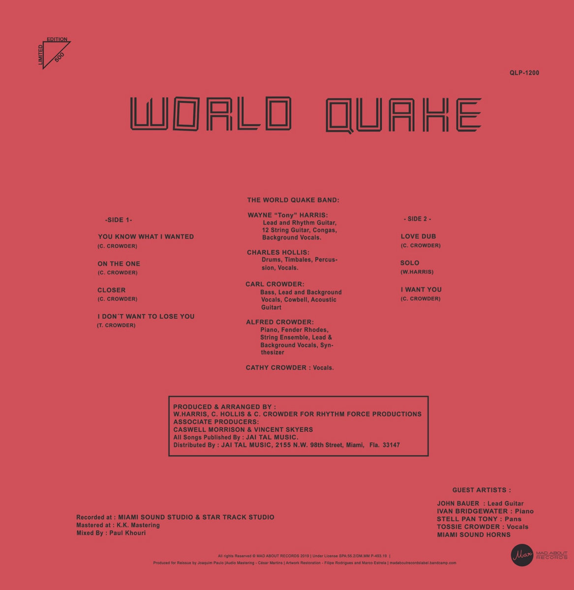 WORLD QUAKE BAND/I WANT YOU/ON THE ONE