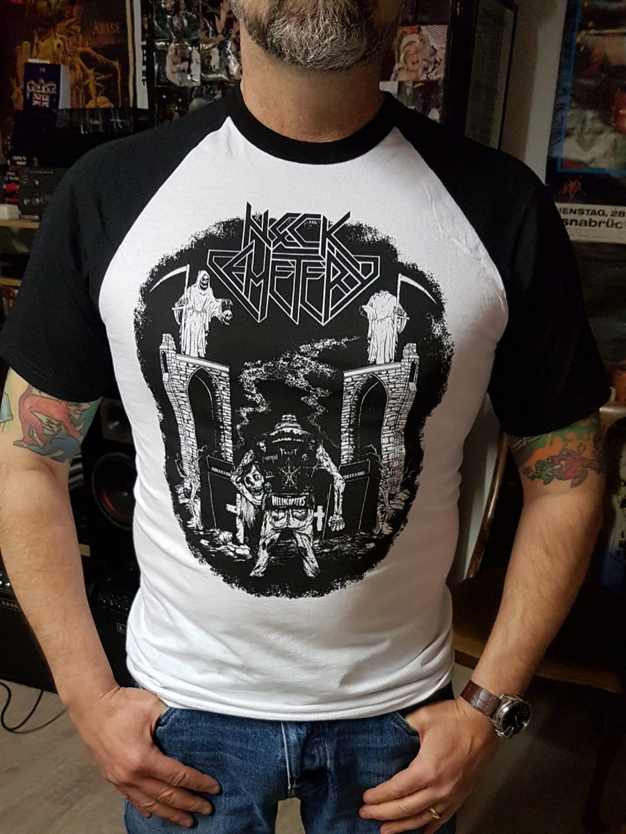 T- Shirt GRAVEYARD. Special handprinted Edition. | Neck Cemetery