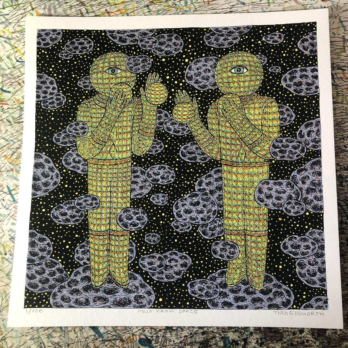 【ラスト】ASTRAL MAGAZINE TeeTee＆Por C版セット Hello from Space Theo Ellsworth AI screenprint | Astral Industries
