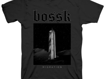 "Migration Obelisk" Black T-Shirt main photo