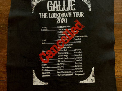 SOLD OUT - Limited Edition - Gallie Lockdown Tour 2020 - Hand Screen Printed T-Towel main photo