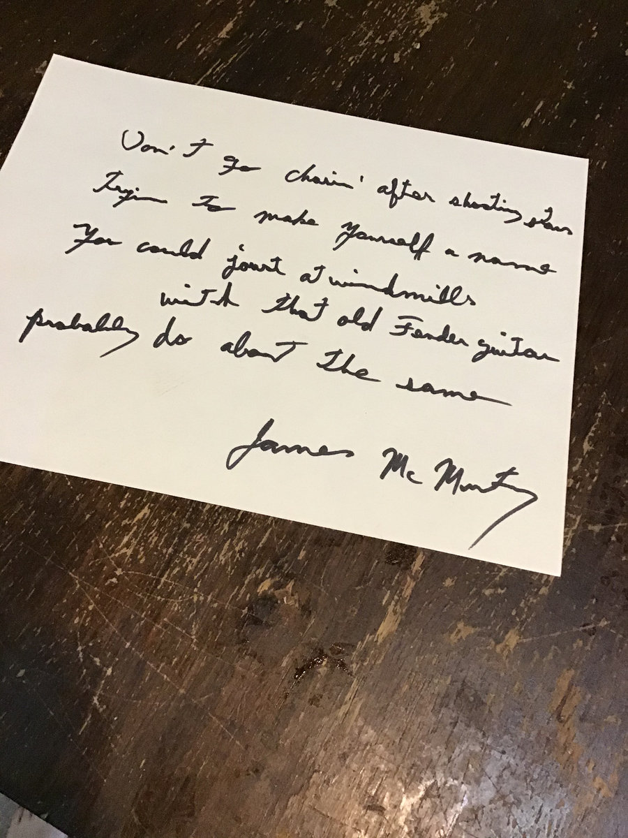No Cap Falling Star Lyrics Handwritten Lyrics - No More Buffalo | James McMurtry