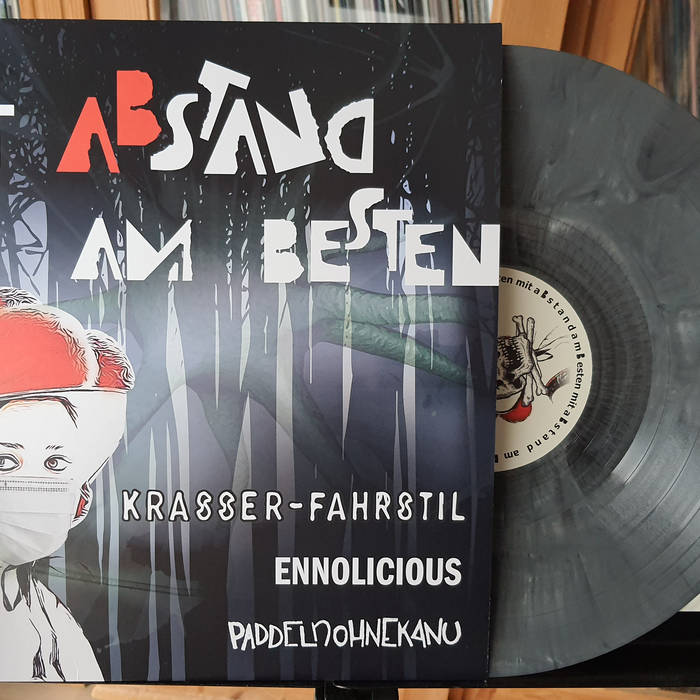 split /w Krasser-Fahrstil / Ennolicious – LP grey marbled recycling vinyl