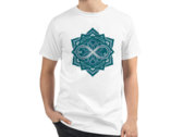 Organic Equanimous Unisex White T-shirt - Teal photo 