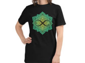 Organic Equanimous Unisex Black T-shirt - Light Green photo 