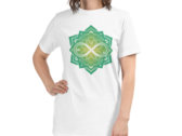Organic Equanimous Unisex White T-shirt - Light Green photo 