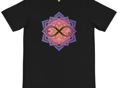 Organic Equanimous Unisex Black T-shirt - Purple Gradient main photo
