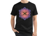 Organic Equanimous Unisex Black T-shirt - Purple Gradient photo 