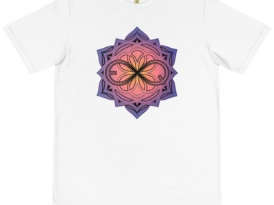 Organic Equanimous Unisex White T-shirt - Purple Gradient main photo