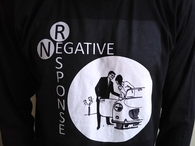Black long sleeve T shirt with the Negative Response logo design. main photo