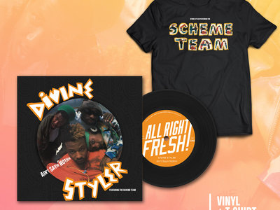 Divine Styler Feat. The Scheme Team Shirt/7" Black Vinyl Bundle main photo