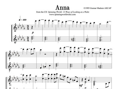 Anna - Piano Solo Sheet Music (PDF) main photo