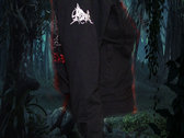 "Lunar Cross" Satarial embroidered hooded sweatshirt with zip photo 