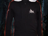 "Lunar Cross" Satarial embroidered hooded sweatshirt with zip photo 