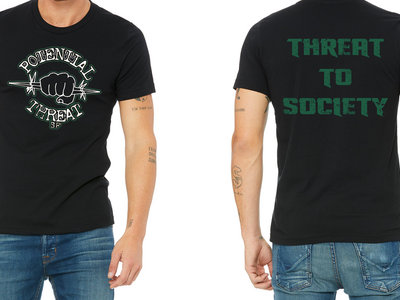 white/green Logo on black t-shirt w/ back print (limited supply) main photo