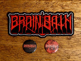 'BrainBath' embroidered logo Patch & Badge set (25mm, Black & Red) photo 