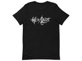 Black T-shirt with white All is Quiet logo photo 