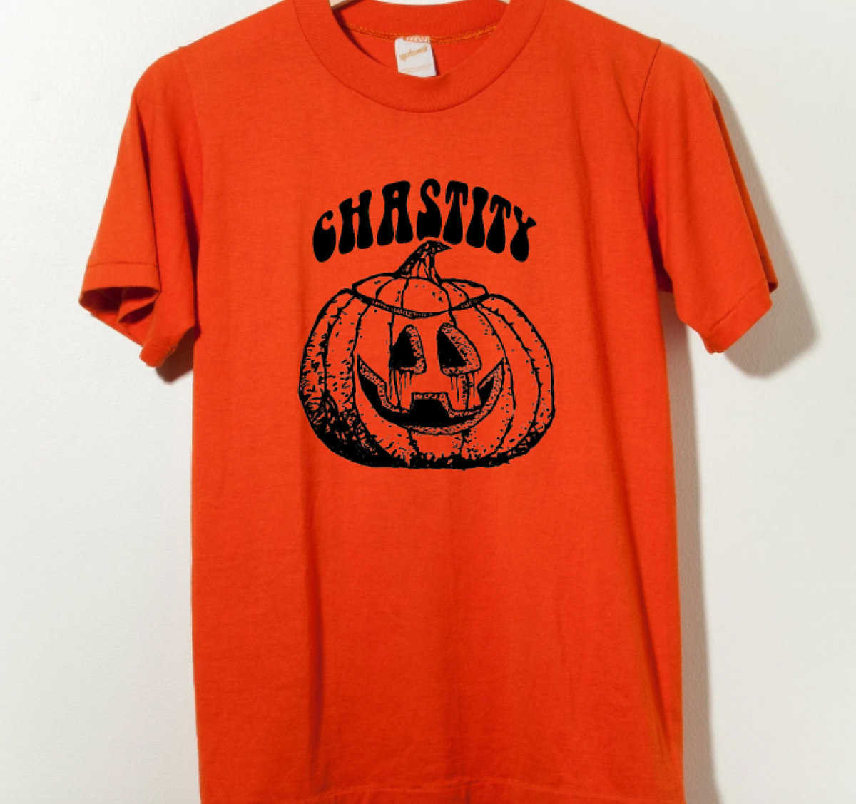 black shirt with pumpkin