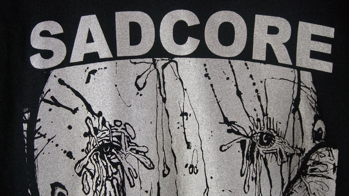 PASSENGEROFSHIT - SADCORE - SILVER ON BLACK T-SHIRT | SHIT