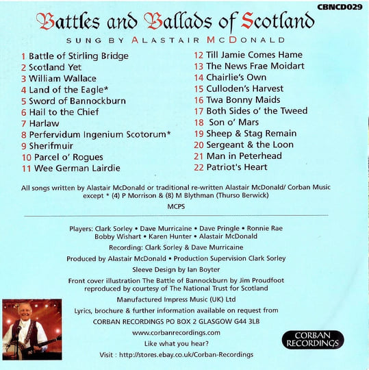BATTLES & BALLADS of SCOTLAND CBNCD 029 | ALASTAIR McDONALD