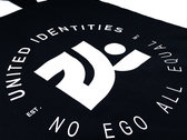 United Identities - "No Ego All Equal" Black Organic Cotton Tote Bag photo 