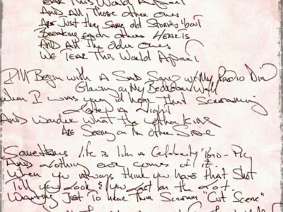Handwritten Lyric Sheet (Choice of Song) main photo