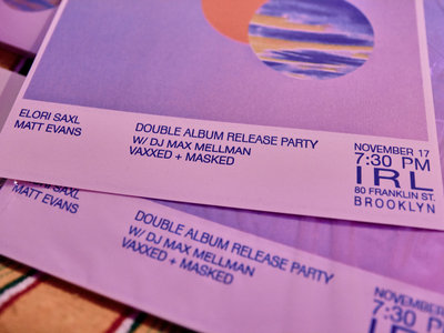 Matt Evans x Elori Saxl — Double Album Release Party — Risograph Poster main photo