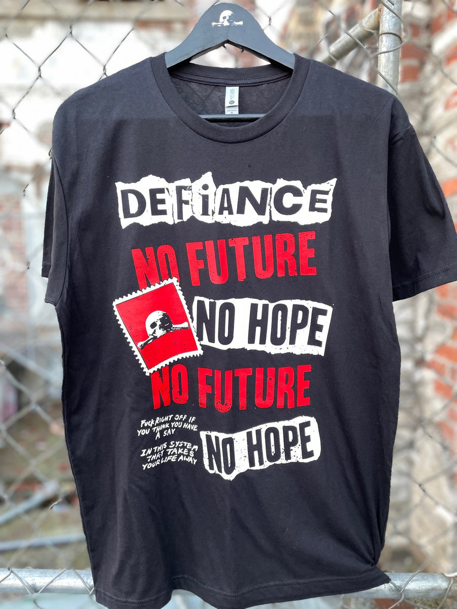 No Future No Hope (S/S) Red and White on Black | DEFIANCE
