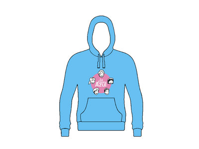 Hoodie And Front Pocket "Character Faces" (Clear Blue) main photo