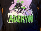 Aderyn 'Aliens on a Motorbike in Space' long sleeve Skater T-Shirt photo 