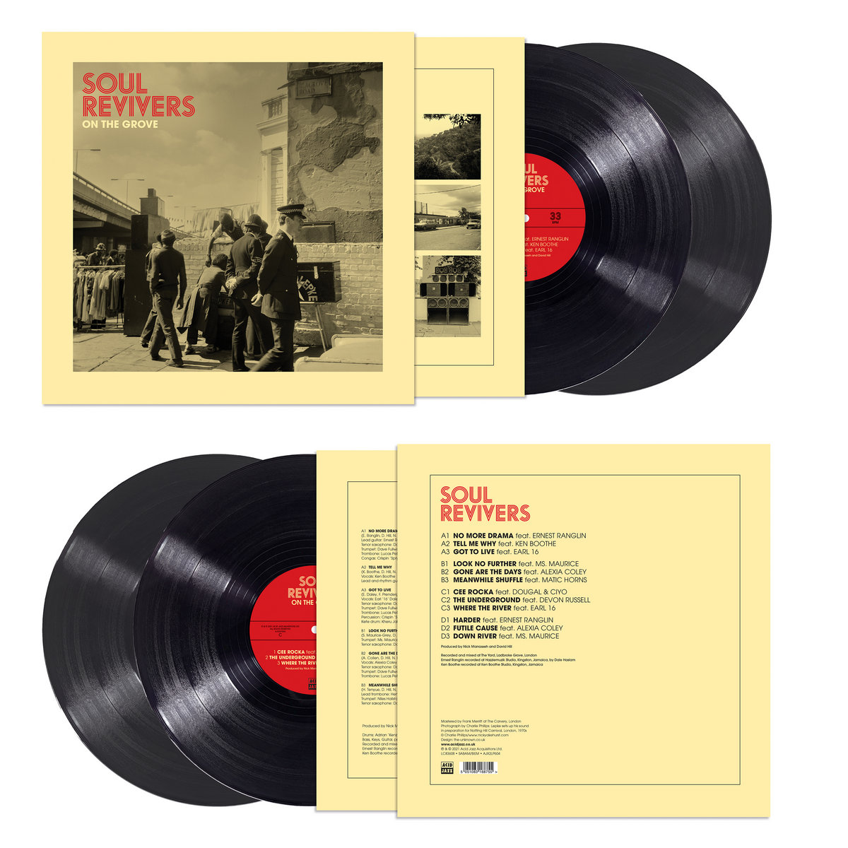 英2LP Soul Revivers On The Grove (2LP) AJX2LP604 Acid Jazz UK /00520 Soul Revivers – On The Grove – 2 x Vinyl (LP, Album), 2022