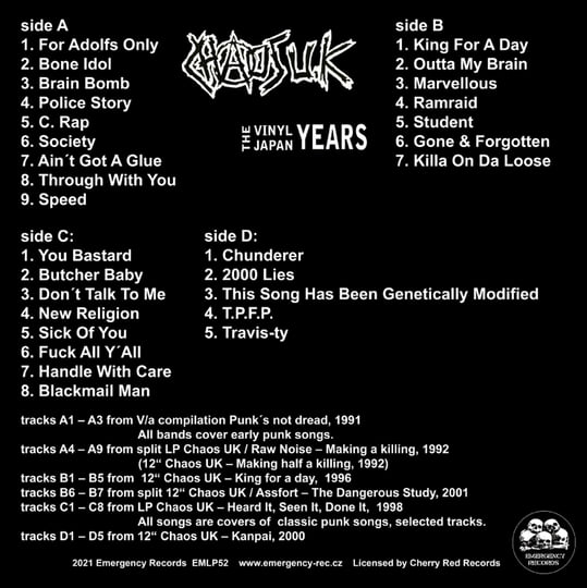 Chaos UK - Kings For A Day / The Vnl Japan Years | Emergency