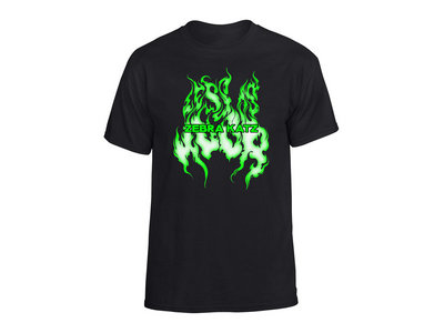 LESS IS MOOR - NEON GREEN FLAME T-SHIRT main photo