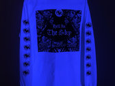 "Hell In The Sky" Long Sleeve T-Shirt (Deep Purple & Black on White) photo 