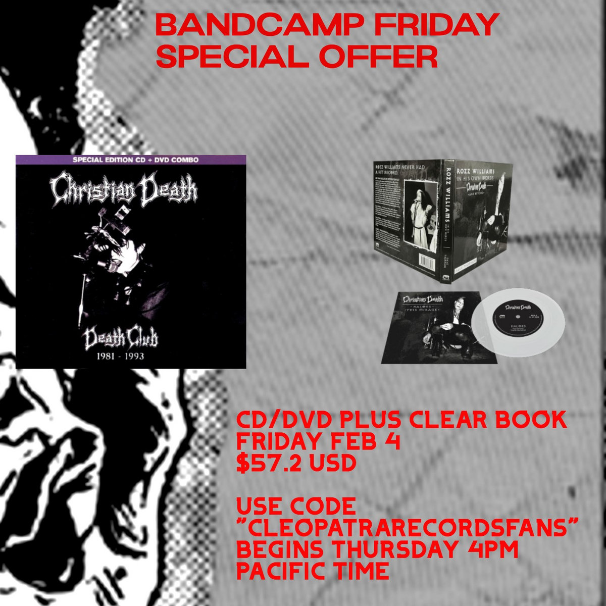 Christian Death Book and DVD (Includes Rozz Williams In His Own Words Book  (CLEAR) Plus CD/DVD) | Christian Death