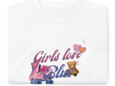 Girls Love Blue White Short Sleeve T-Shirt photo 