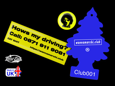 Club001 Limited Edition Air Freshener + Bumper Sticker main photo