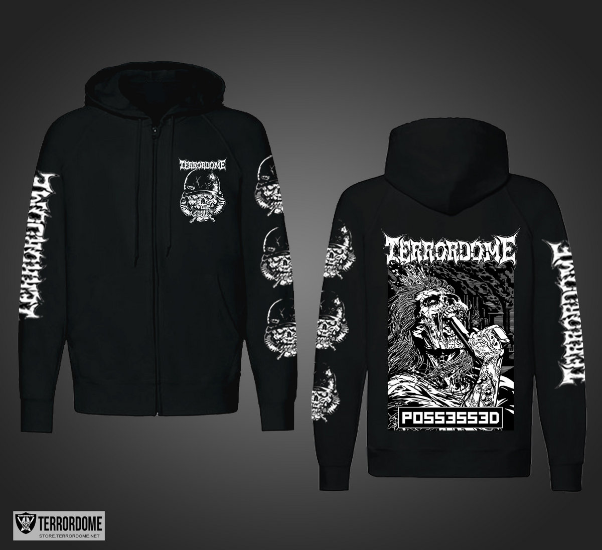 Black Zipper Hoodie | Terrordome