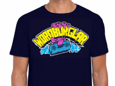 2XL-3XL OPTIONS - Wordburglar "WORDBURST" T-shirt (4-Colour on Navy) main photo
