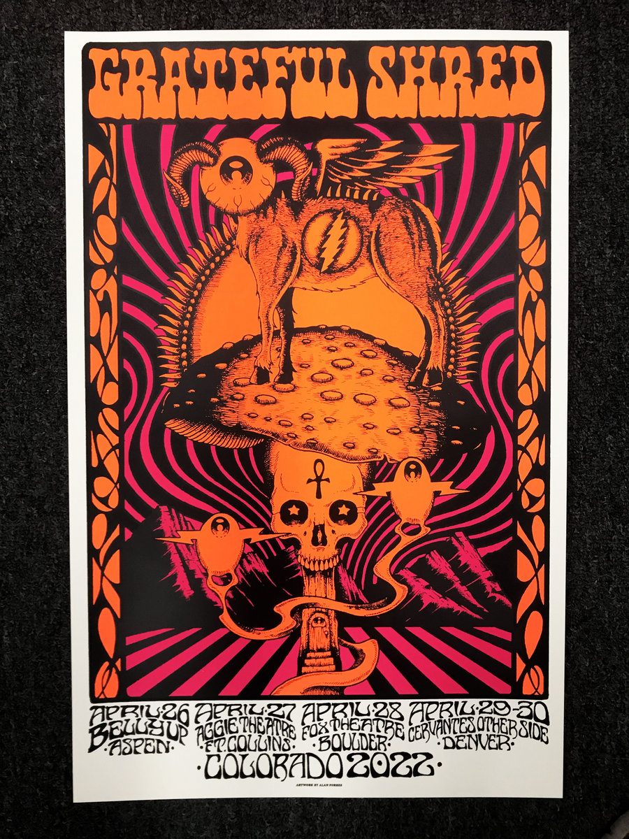 絵画 ALAN FORBES Alan Forbes CO Sacred Mushroom Mountain 2022 Silkscreened Poster